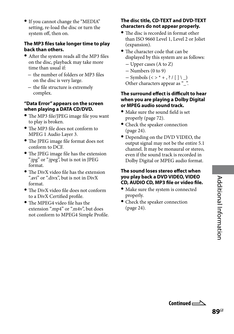 Additional i nf or ma tion | Sony WHG-SLK1I User Manual | Page 89 / 127