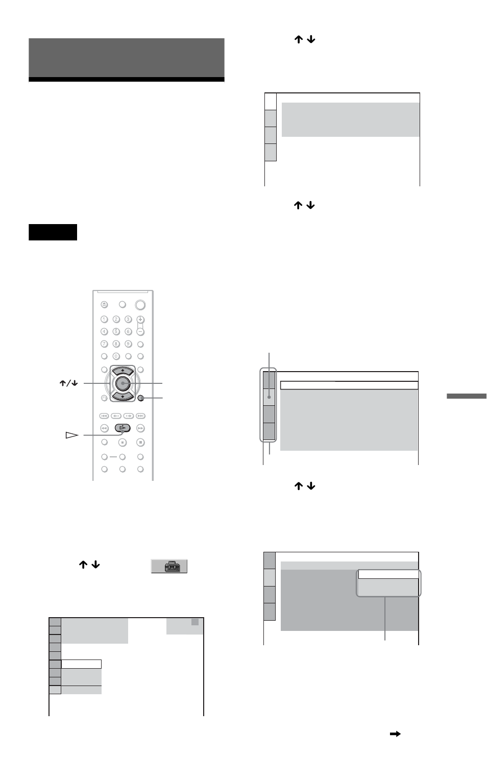 L0 - settings and adjustments, L1 - using the setup display, Settings and adjustments | Using the setup display, Press display when the player is in stop mode, Press x / x to select (setup), then press enter, Press x / x to select “custom,” then press enter, Press x / x to select an item, then press enter | Sony DVP-NS71HP User Manual | Page 61 / 78