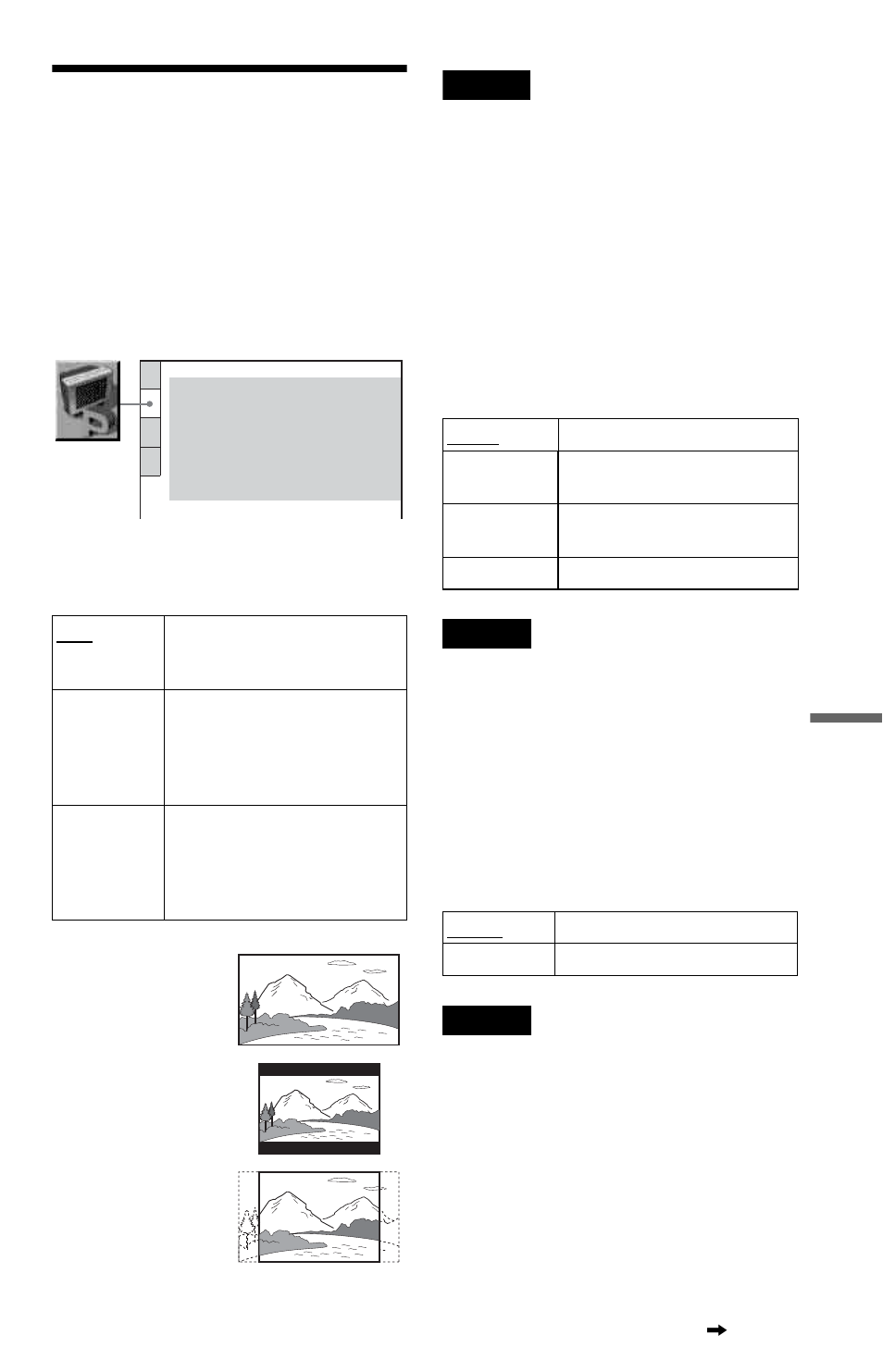 L1 - settings for the display (screen setup), Settings for the display (s, Settings for the display | Screen setup), Tv type, Hdmi resolution, Rgb (hdmi) | Sony DVP-NS71HP User Manual | Page 63 / 78