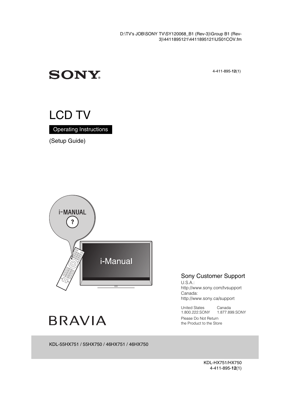 Sony KDL-55HX751 User Manual | 36 pages