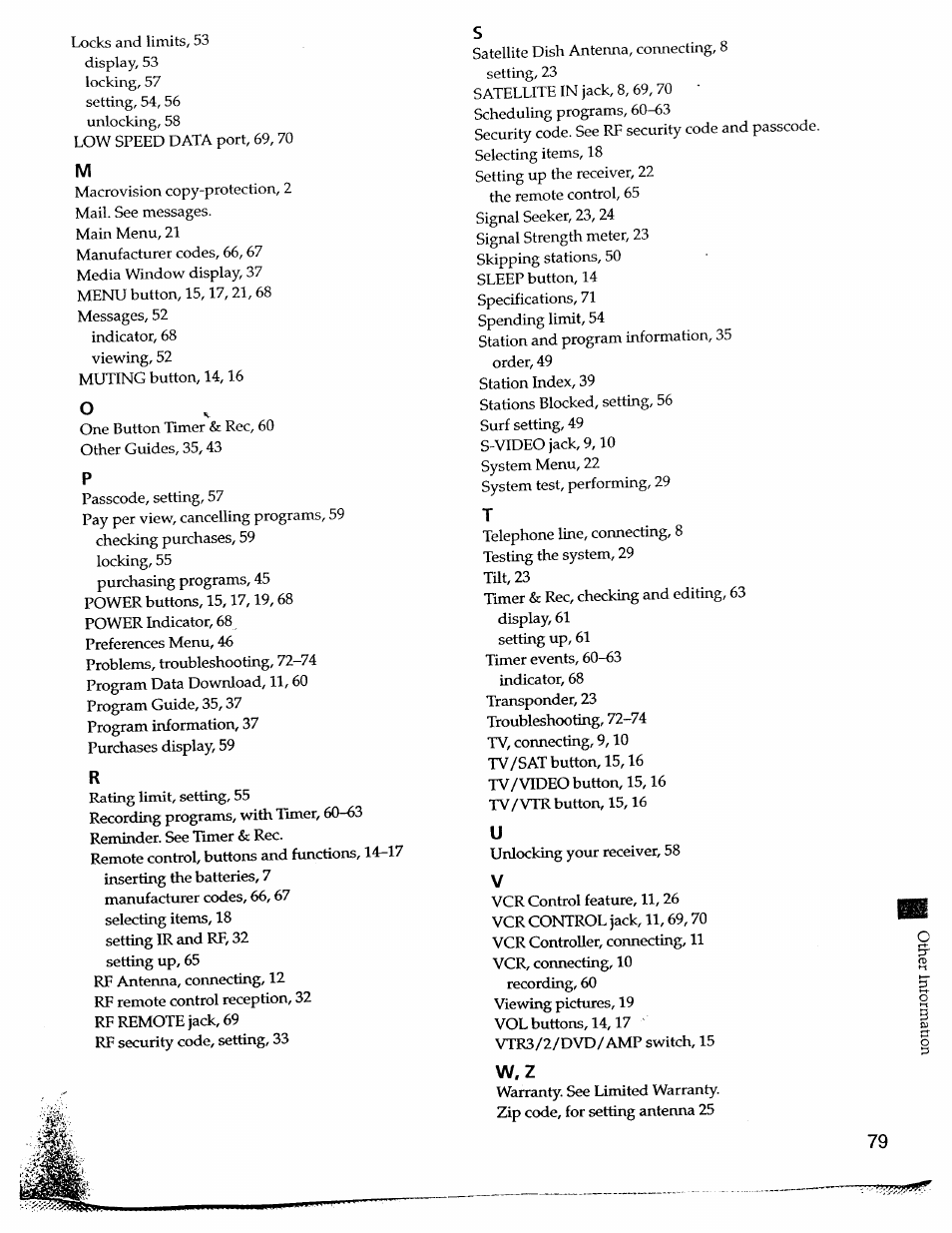 Sony SAT-A55 User Manual | Page 79 / 80