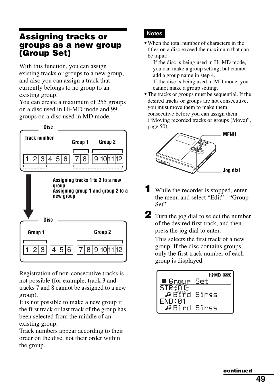 Sony MZ-RH910 User Manual | Page 49 / 115