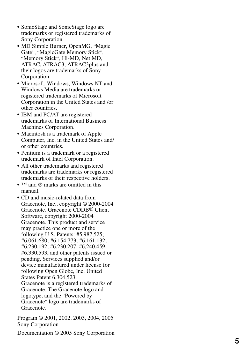 Sony MZ-RH910 User Manual | Page 5 / 115