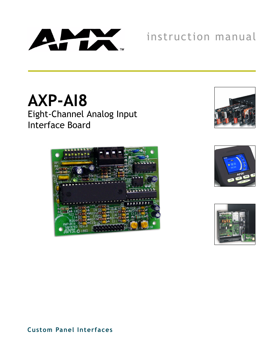 AMX AXP-AI8 User Manual | 14 pages