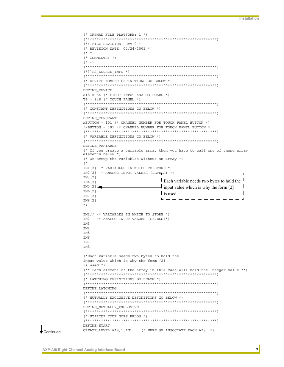 AMX AXP-AI8 User Manual | Page 11 / 14