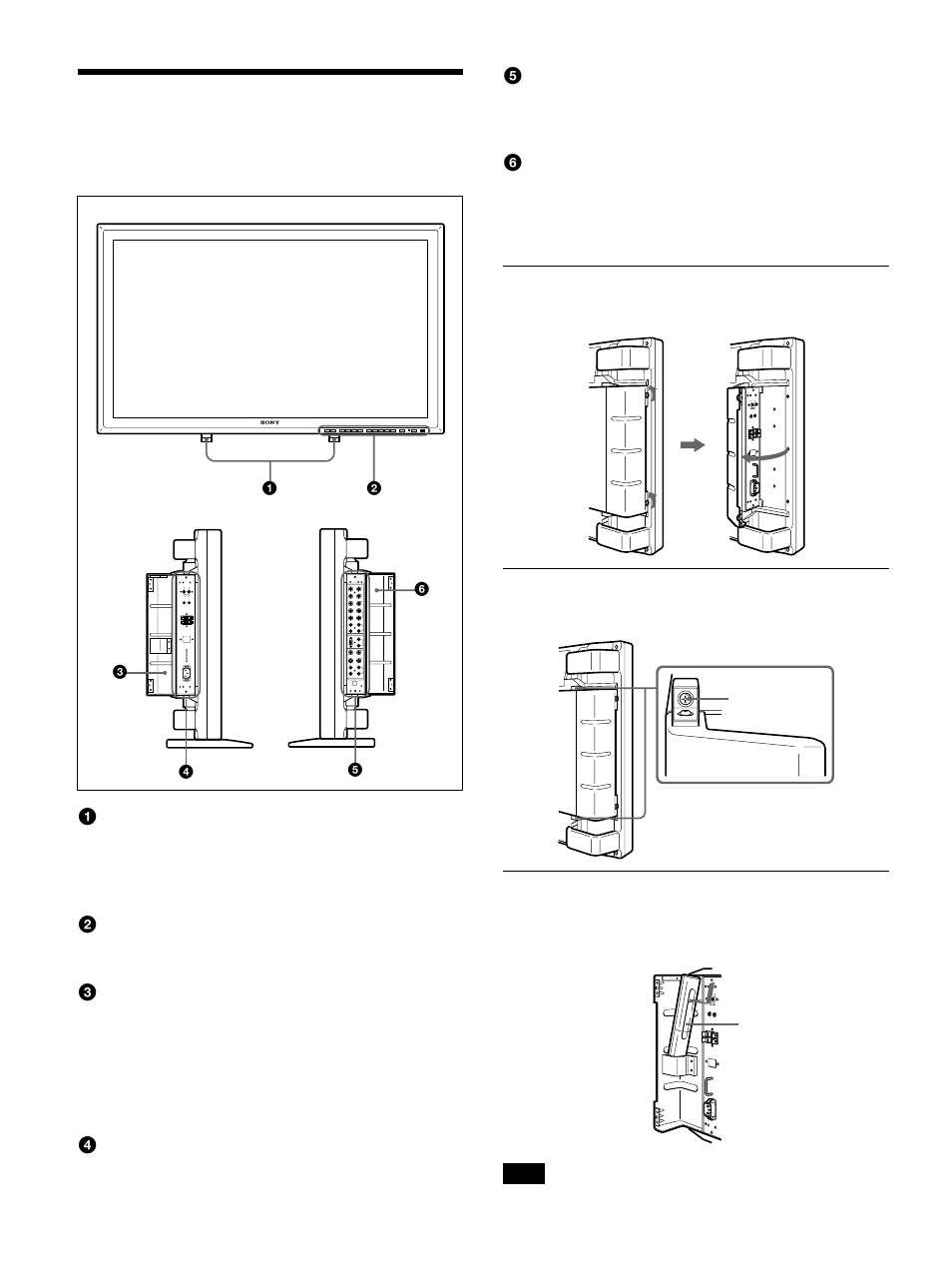 Posizione e funzione delle parti e dei comandi, Parte anteriore / parti laterali | Sony PFM-510A1WU User Manual | Page 126 / 184