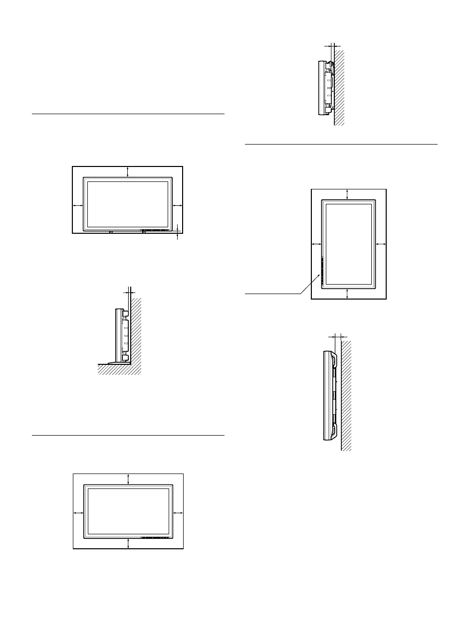 Caution, When using the retractable feet, When using the mounting bracket | Hooked on the wall: vertically, Front, Side | Sony PFM-510A1WU User Manual | Page 13 / 184