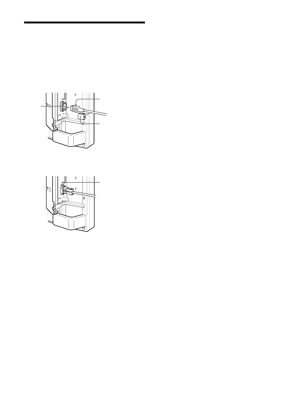 Collegamenti, Collegamento del cavo di alimentazione ca, Esempio di collegamento | Sony PFM-510A1WU User Manual | Page 134 / 184