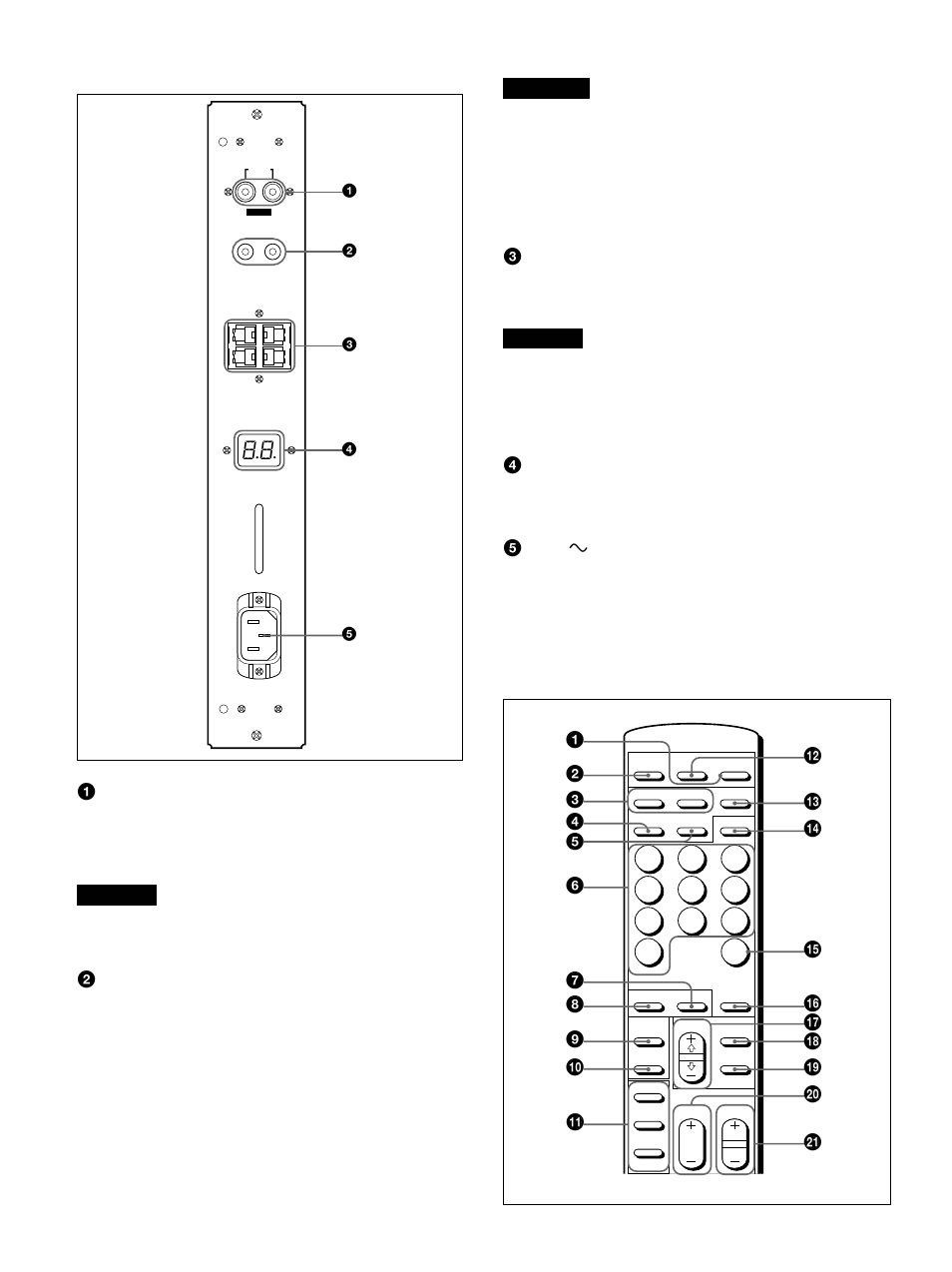 Panneau du connecteur gauche, T四残ommande rm-921, Télécommande rm-921 | Sony PFM-510A1WU User Manual | Page 40 / 184