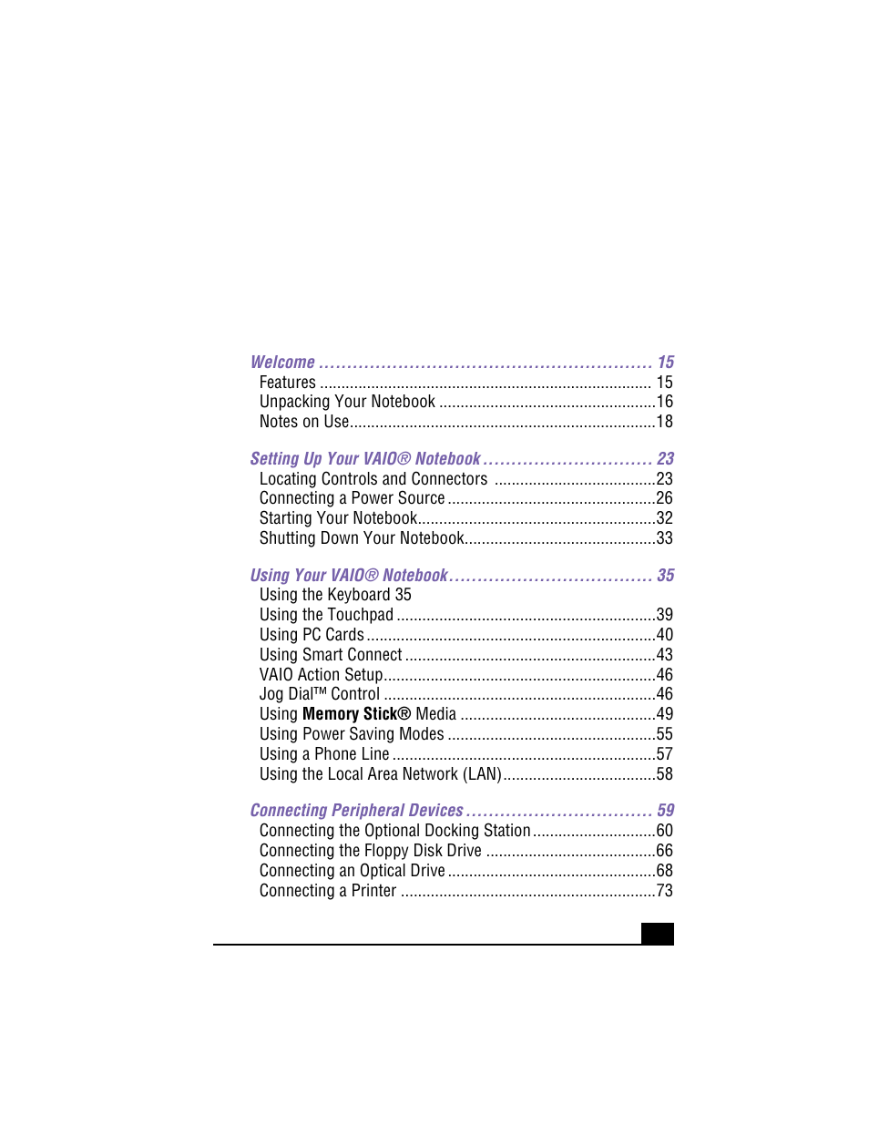 Sony PCG-R505TEK User Manual | Page 11 / 150