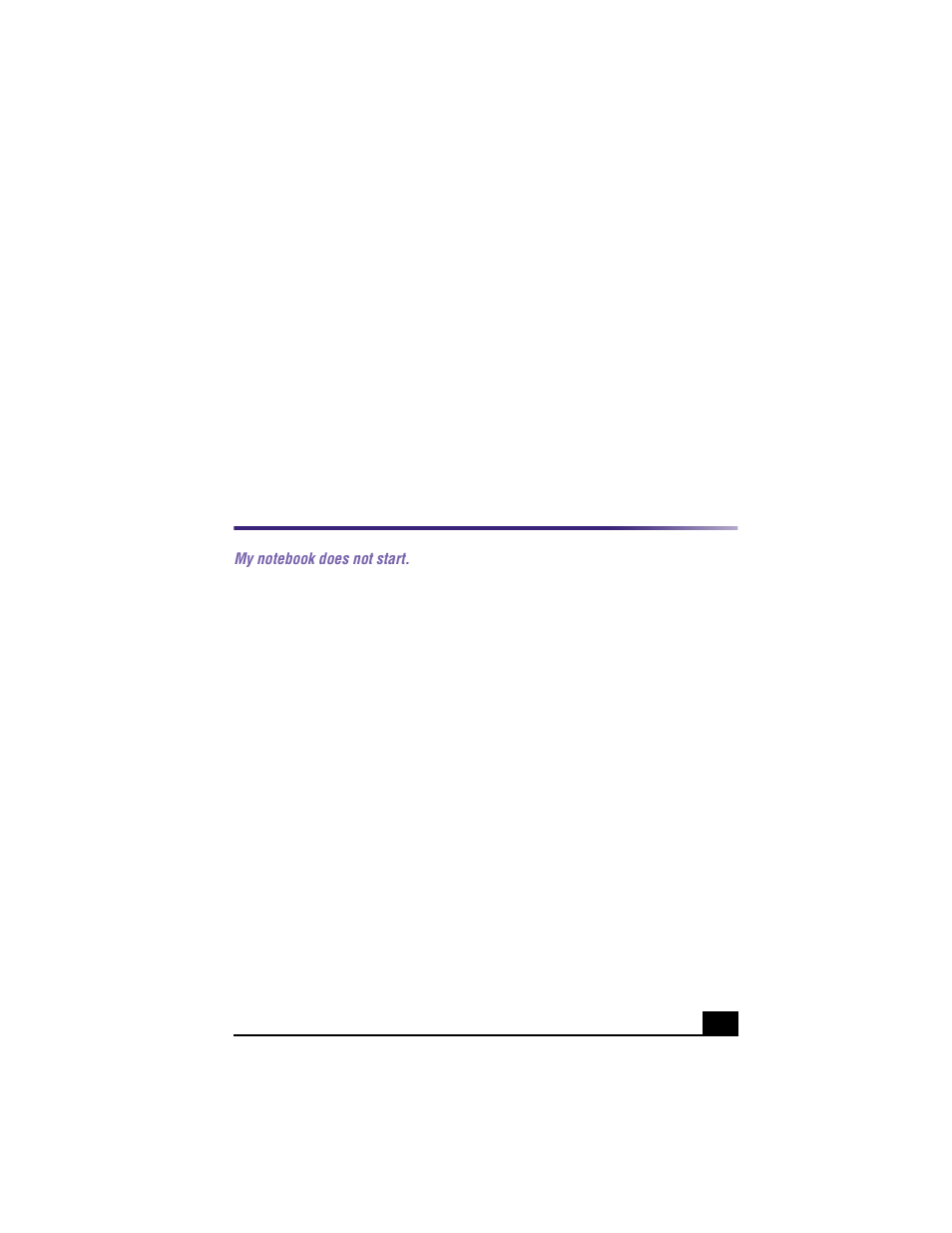 Troubleshooting, Troubleshooting your notebook, My notebook does not start | Sony PCG-R505TEK User Manual | Page 125 / 150