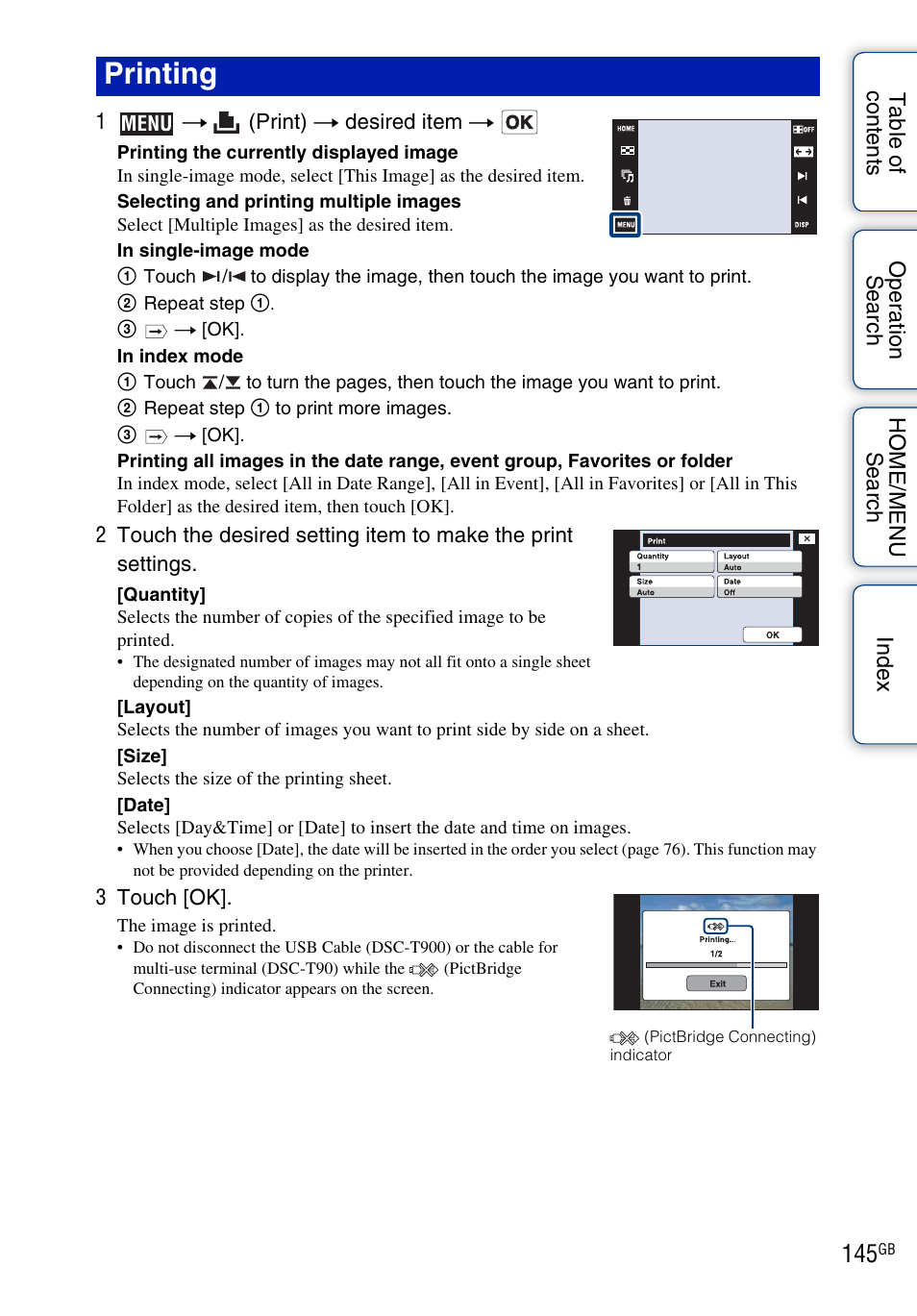 Printing | Sony DSC-T900 User Manual | Page 145 / 170