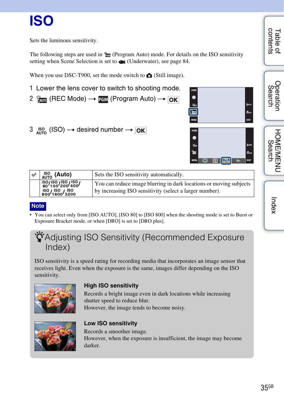 Sony DSC-T900 User Manual | Page 35 / 170