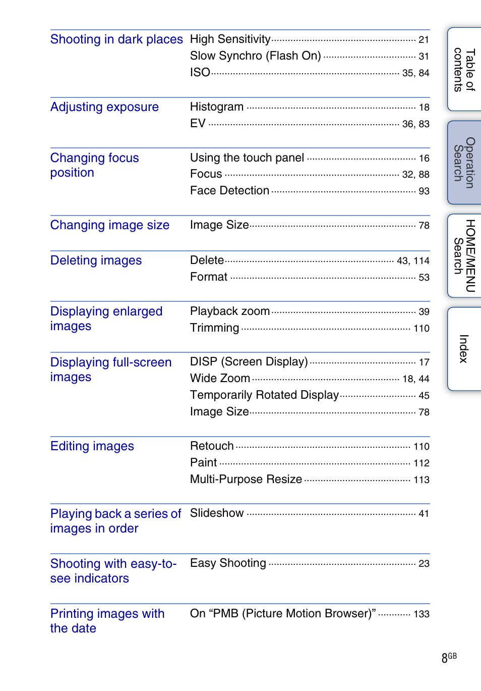 Sony DSC-T900 User Manual | Page 8 / 170