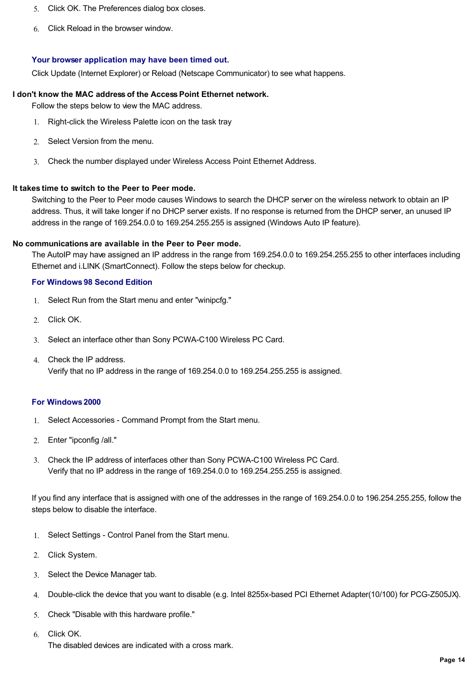 Sony PCWA-A220 User Manual | Page 14 / 17