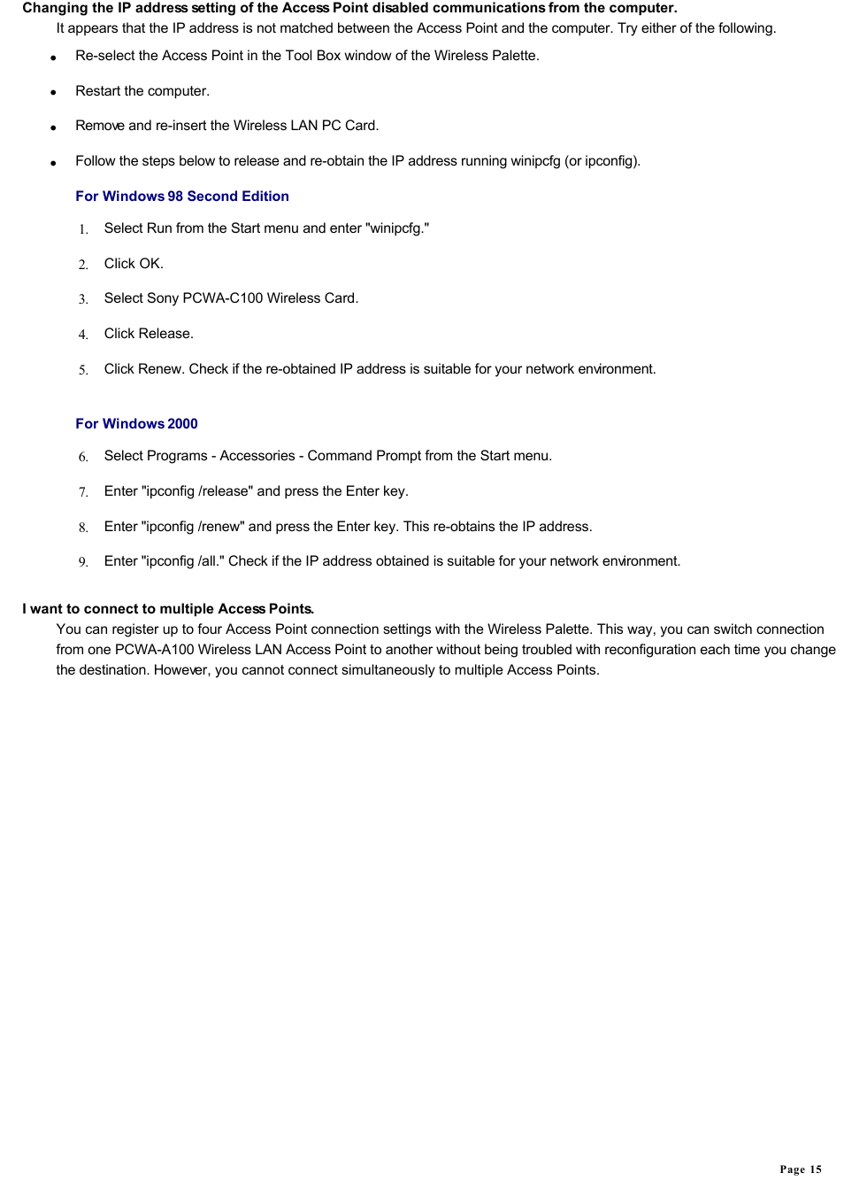 Sony PCWA-A220 User Manual | Page 15 / 17