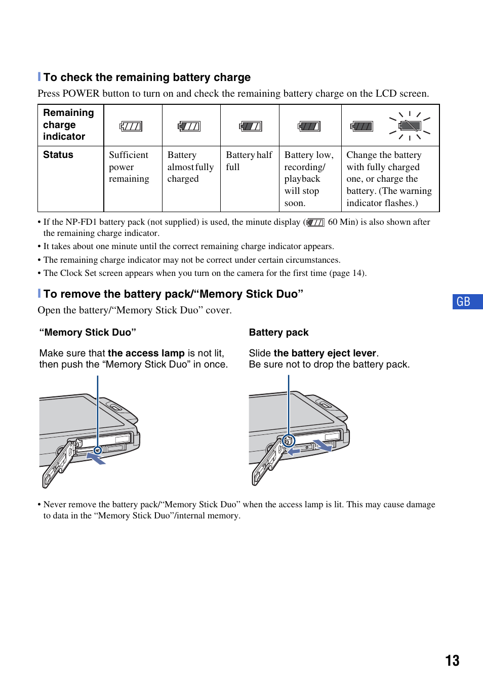 Sony DSC-T500 User Manual | Page 13 / 84