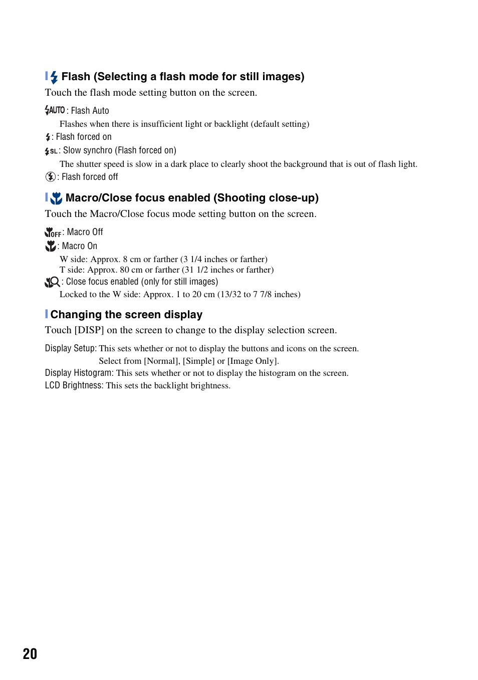 Sony DSC-T500 User Manual | Page 20 / 84