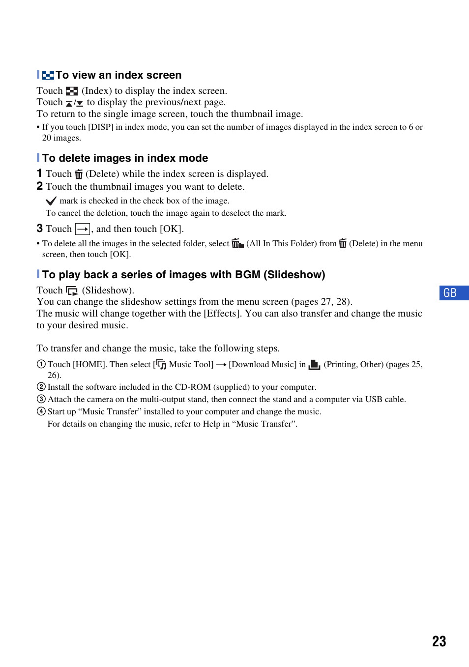 Sony DSC-T500 User Manual | Page 23 / 84