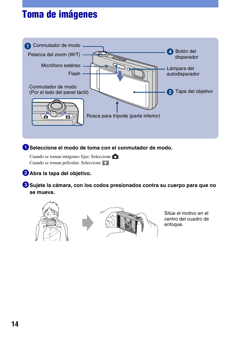 Toma de imágenes | Sony DSC-T500 User Manual | Page 54 / 84