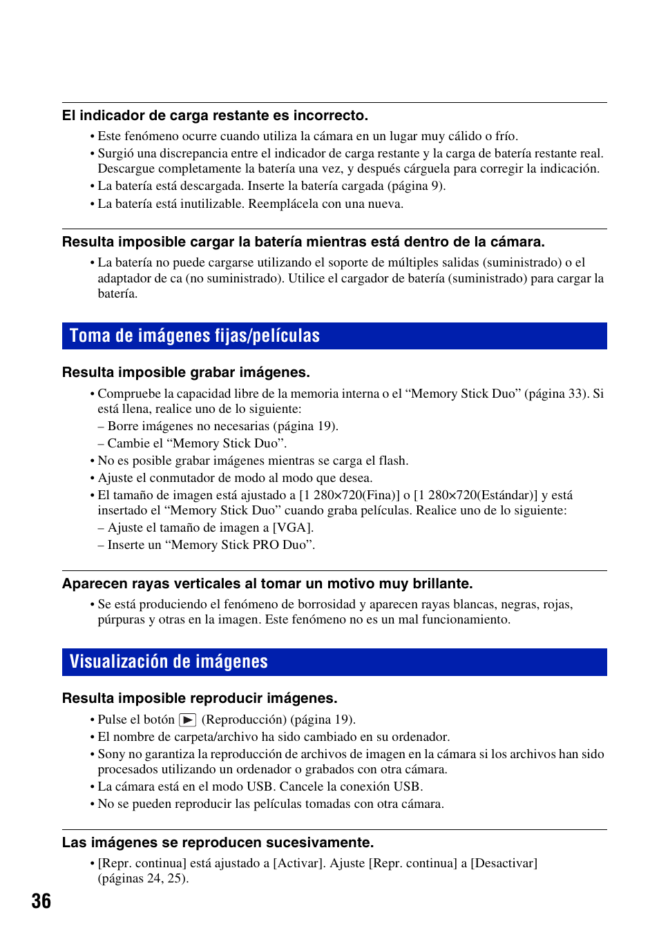 Toma de imágenes fijas/películas, Visualización de imágenes | Sony DSC-T500 User Manual | Page 76 / 84