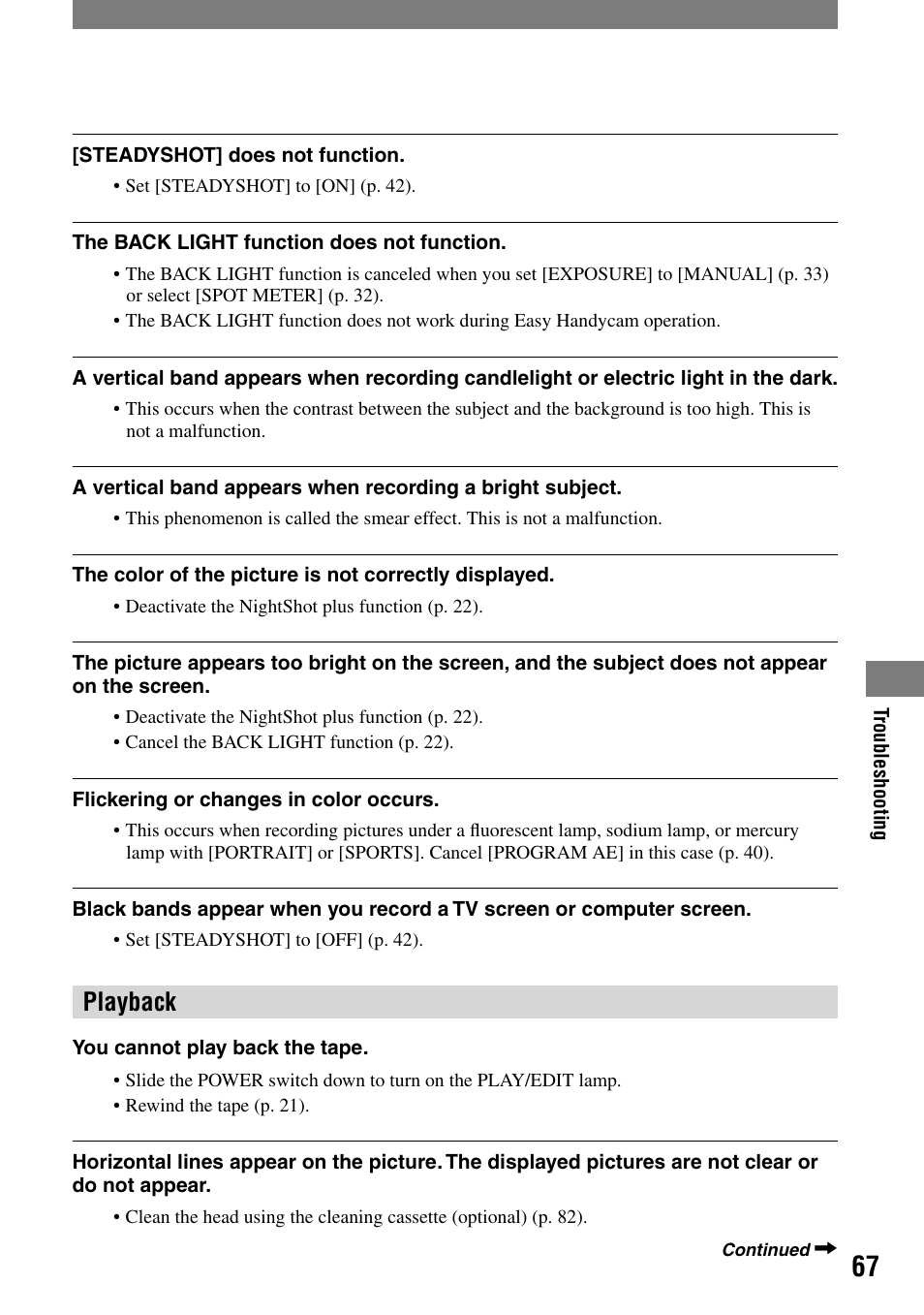 Playback | Sony DCR-HC21 User Manual | Page 67 / 92