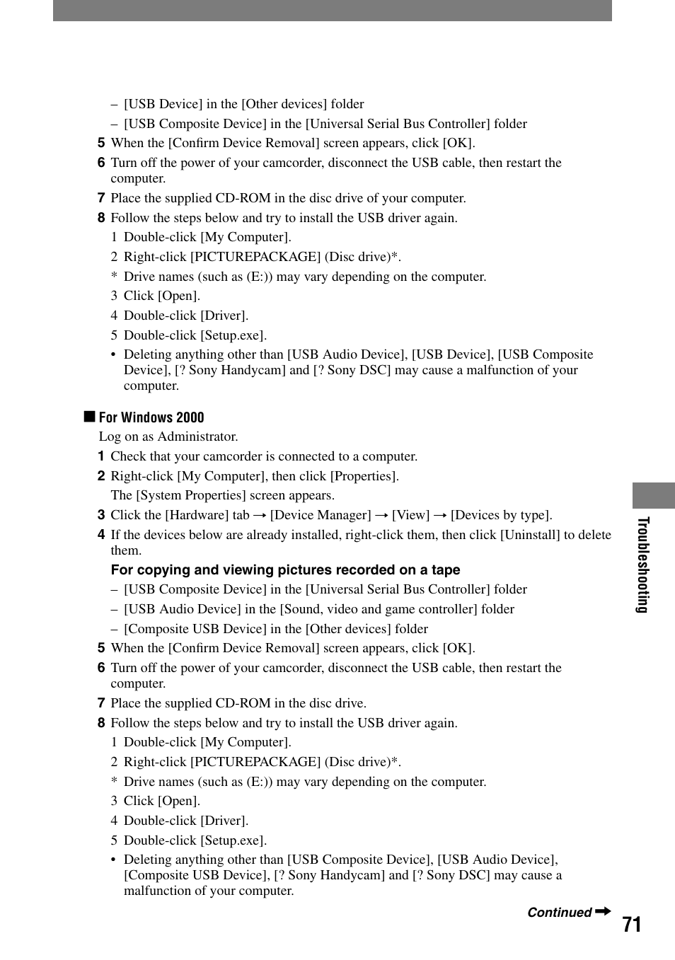 Sony DCR-HC21 User Manual | Page 71 / 92