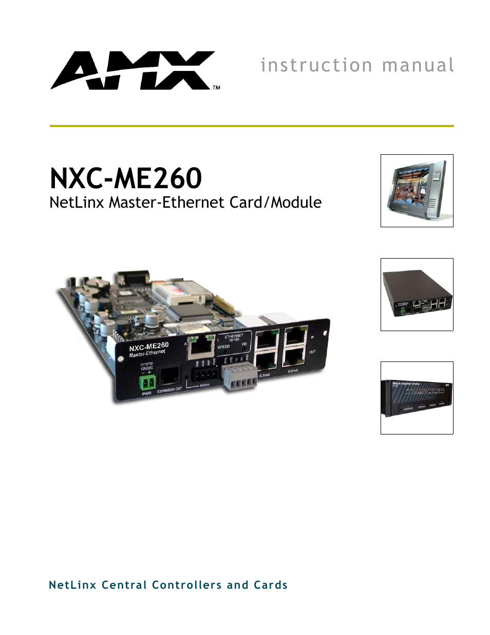 AMX NetLinx Master-Ethernet Card/Module NXC-ME260 User Manual | 106 pages