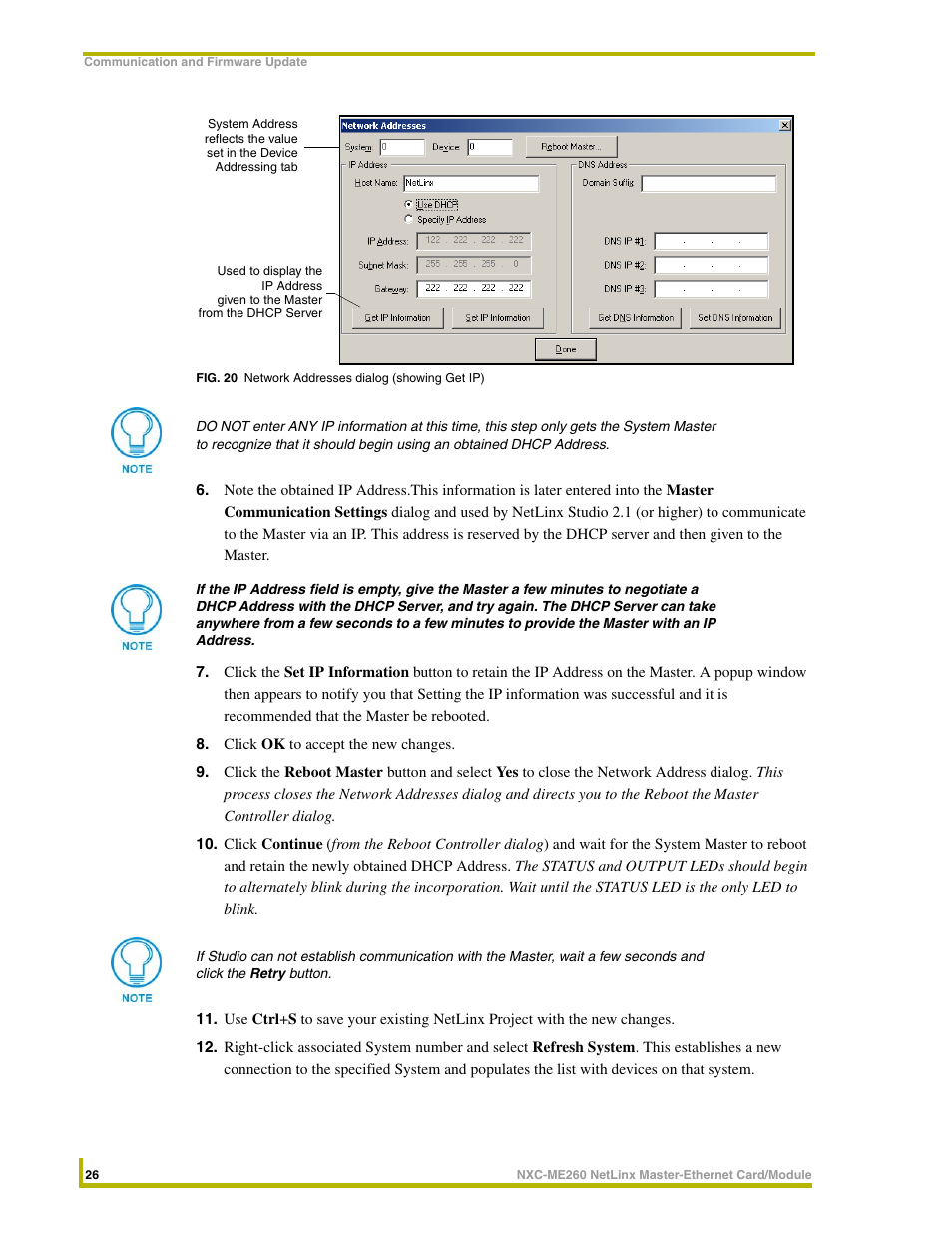 AMX NetLinx Master-Ethernet Card/Module NXC-ME260 User Manual | Page 32 / 106
