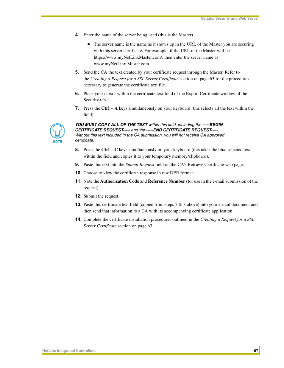 AMX NetLinx Master-Ethernet Card/Module NXC-ME260 User Manual | Page 73 / 106