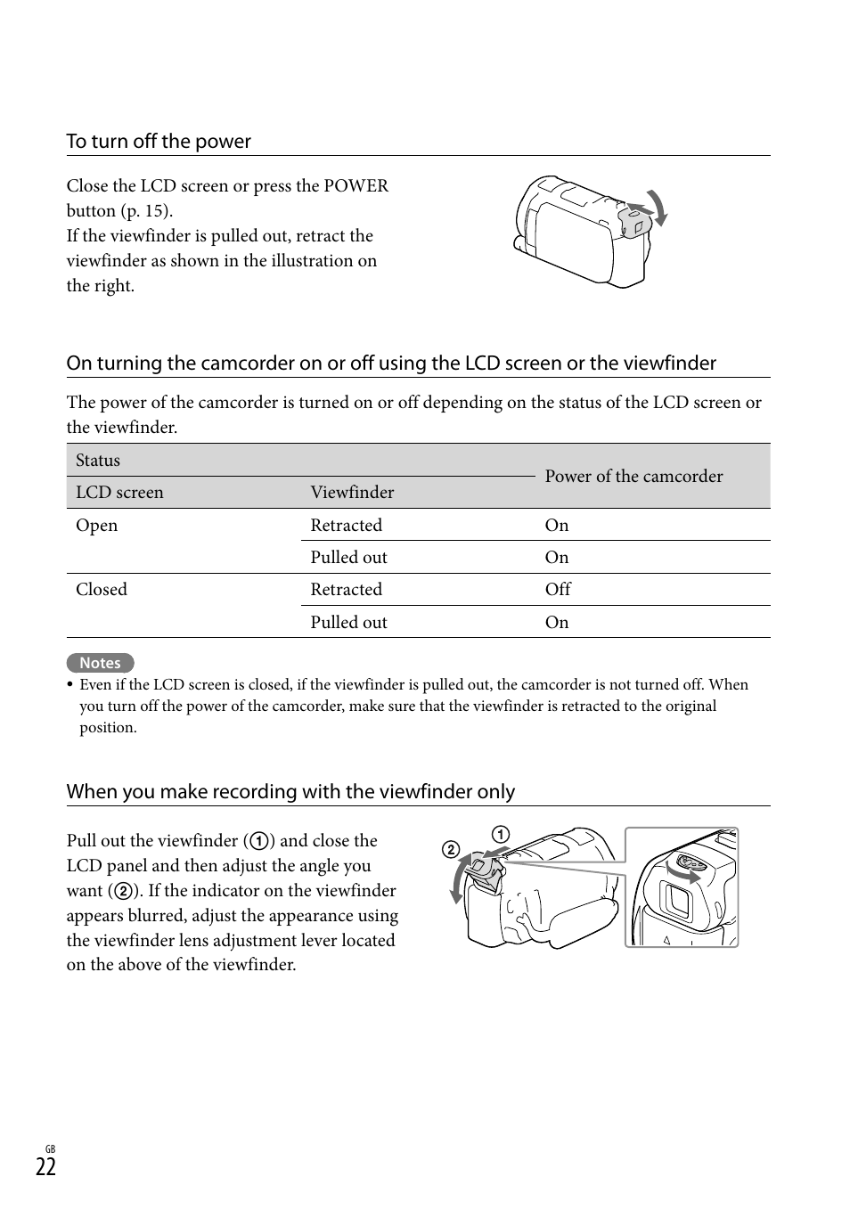 Er (22), Iewfinder (22) | Sony HDR-PJ650V User Manual | Page 22 / 76