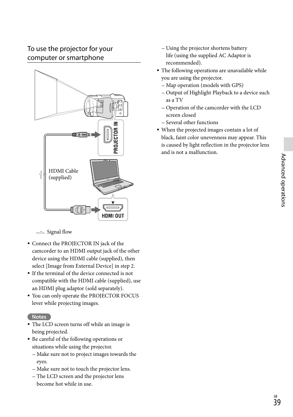 Or in jack (39) | Sony HDR-PJ650V User Manual | Page 39 / 76