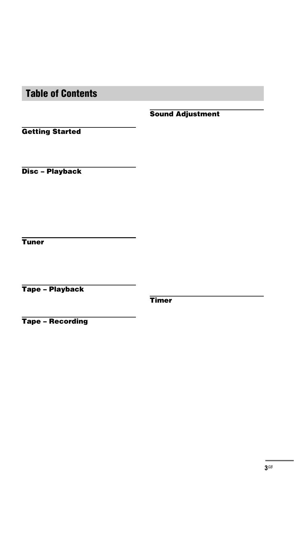 Sony MHC-GX9900 User Manual | Page 3 / 56