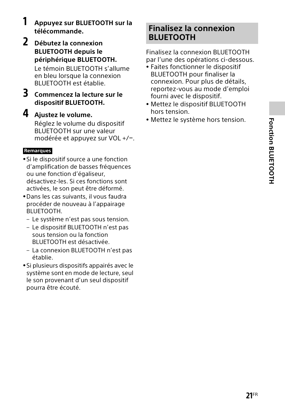 Finalisez la connexion bluetooth | Sony HT-CT60BT User Manual | Page 49 / 88