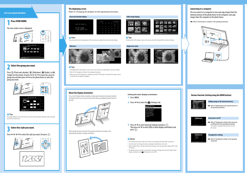 Sony DPF-A72N User Manual | Page 2 / 2