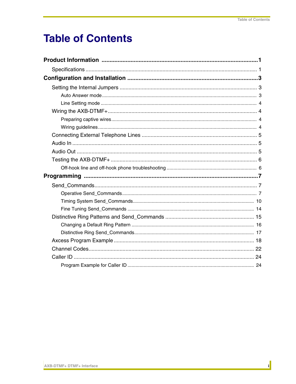 AMX DTMF+ Interface AXB-DTMF+ User Manual | Page 3 / 32