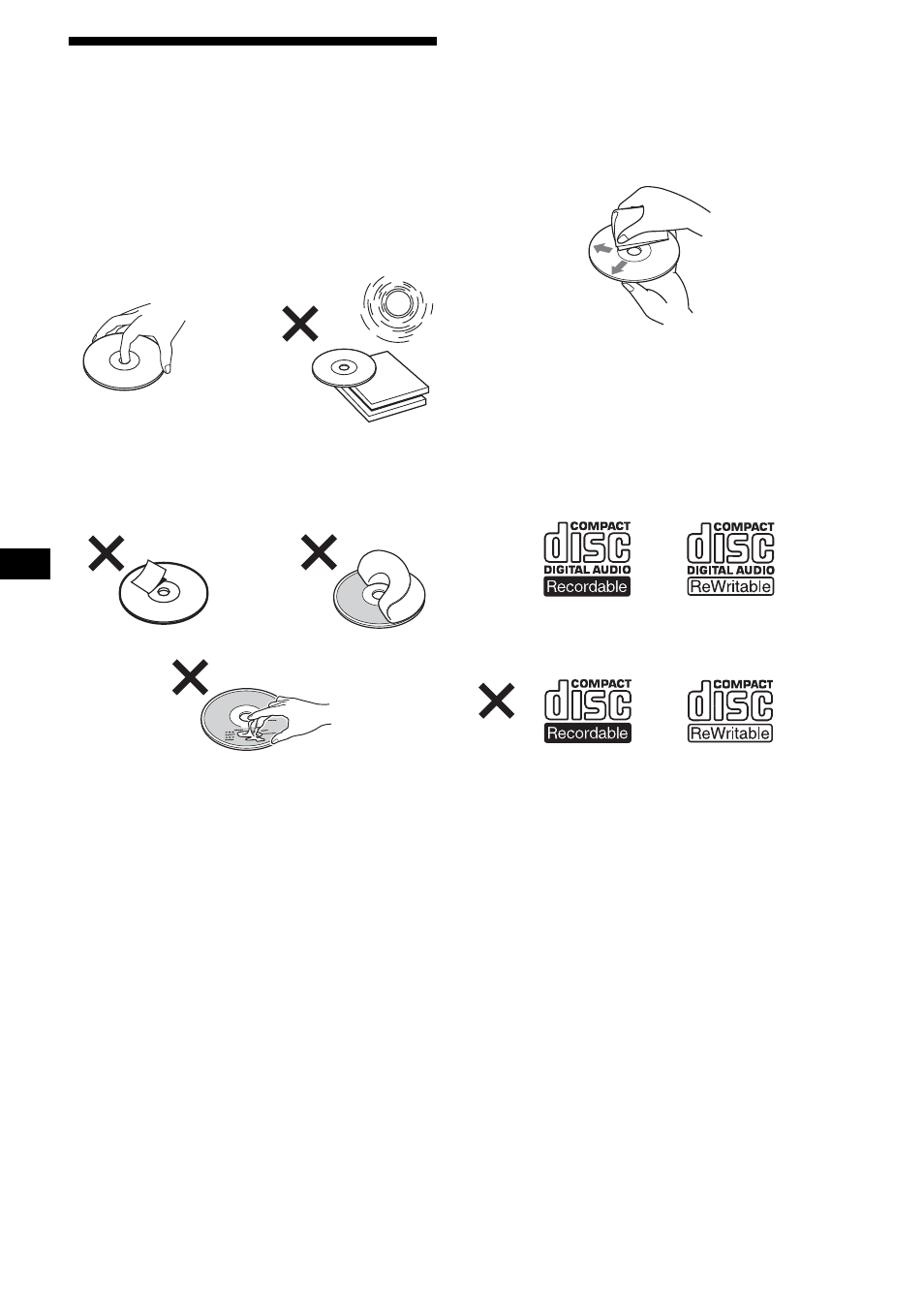 Notas sobre los discos, 6notas sobre los discos | Sony CDX-SW200 User Manual | Page 24 / 40
