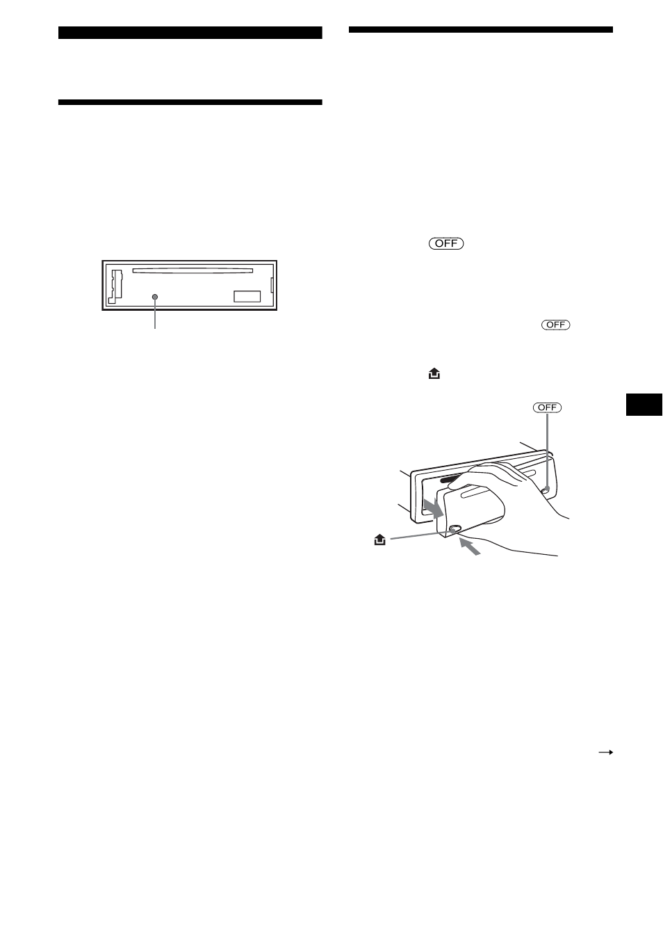 Procedimientos iniciales, Restauración de la unidad, Extracción del panel frontal | Sony CDX-SW200 User Manual | Page 25 / 40
