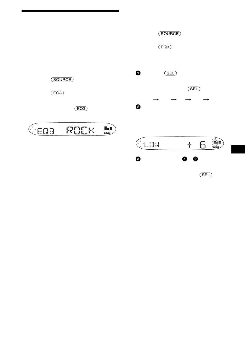 Ajuste del ecualizador (eq3), 13 ajuste del ecualizador (eq3) | Sony CDX-SW200 User Manual | Page 31 / 40