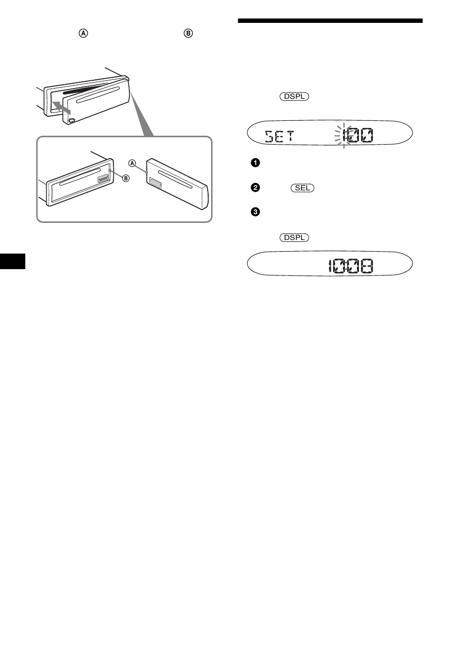 Setting the clock | Sony CDX-SW200 User Manual | Page 8 / 40