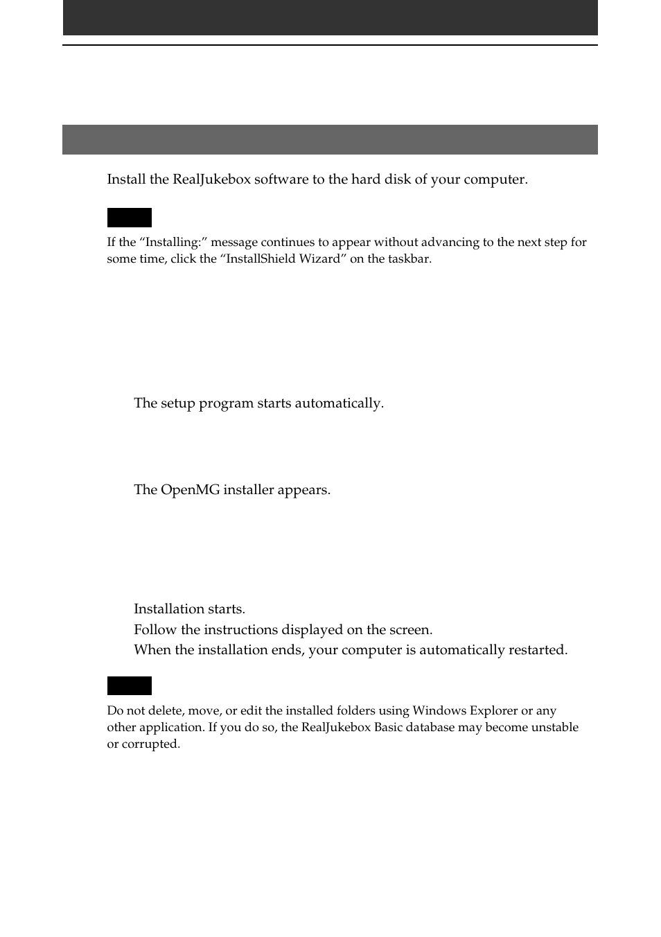 Installing realjukebox software | Sony PEG-N710C User Manual | Page 10 / 57