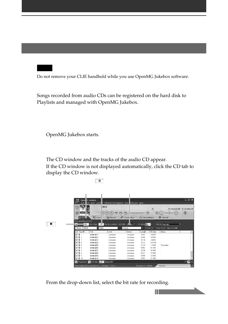 Importing audio files into your computer | Sony PEG-N710C User Manual | Page 17 / 57