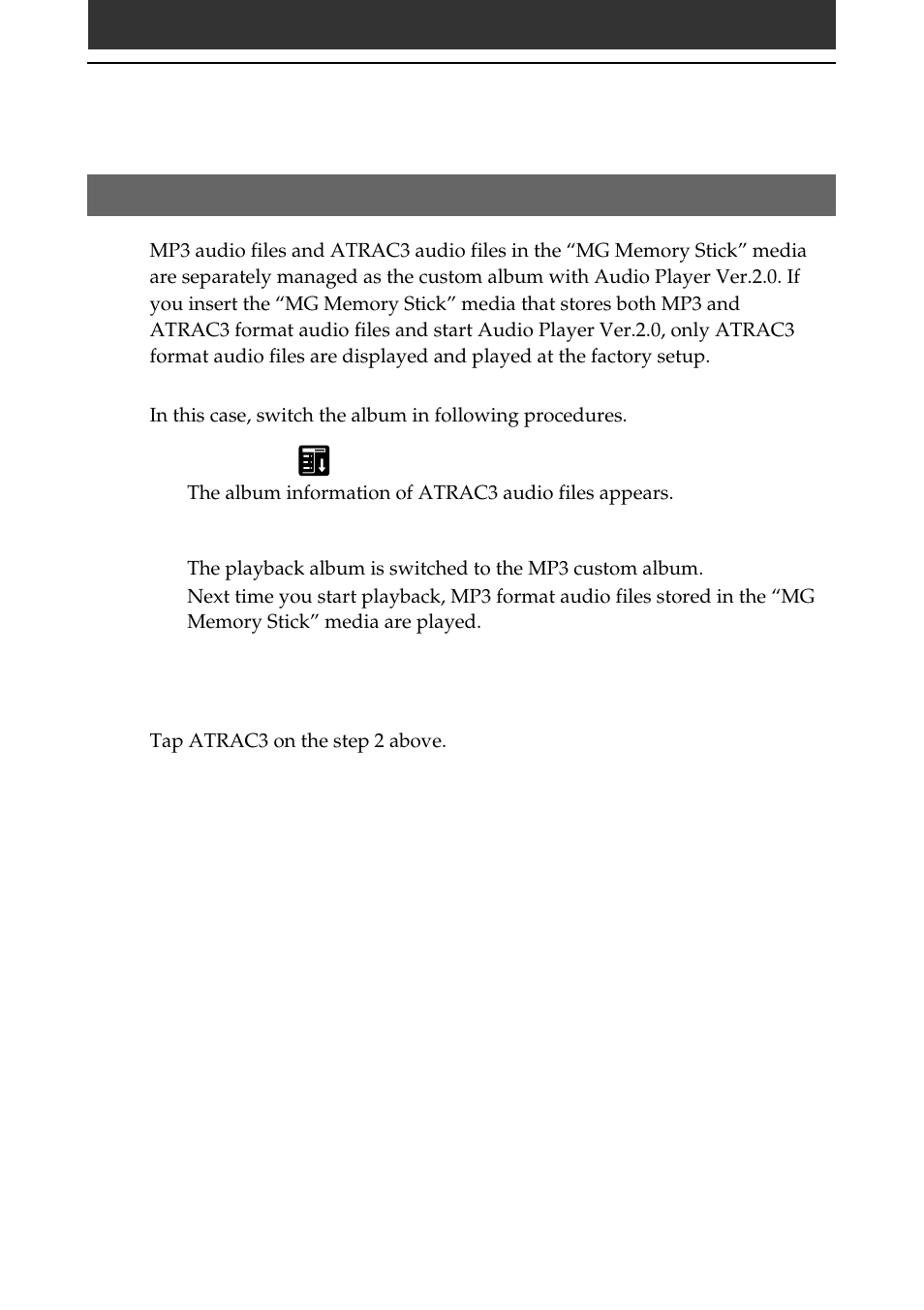 Switching the album (custom album) | Sony PEG-N710C User Manual | Page 43 / 57