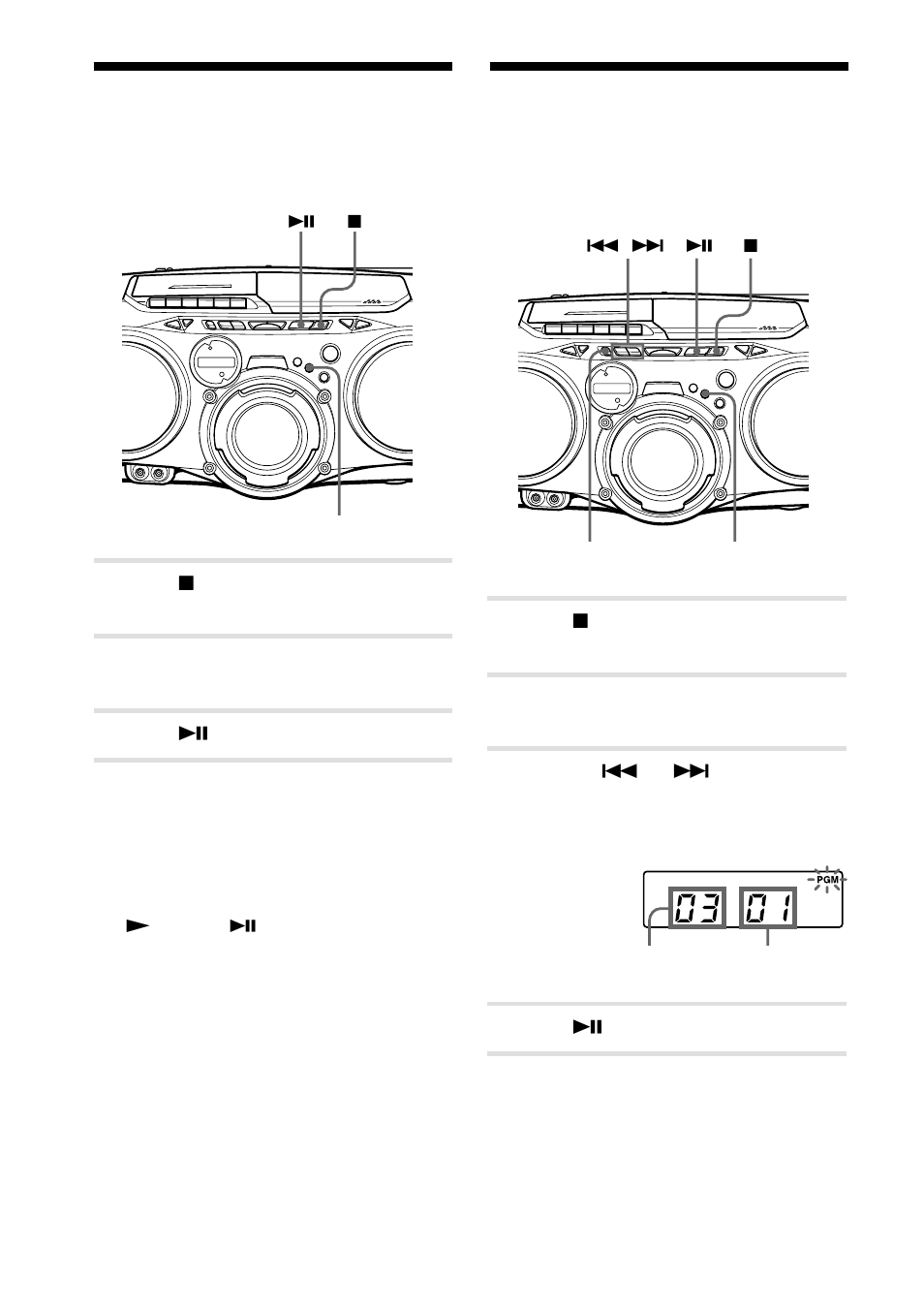 Playing tracks in random order (shuffle play), Creating your own program (program play), Playing tracks in random order | Shuffle play), Creating your own program, Program play) | Sony CFD-G70 User Manual | Page 14 / 28