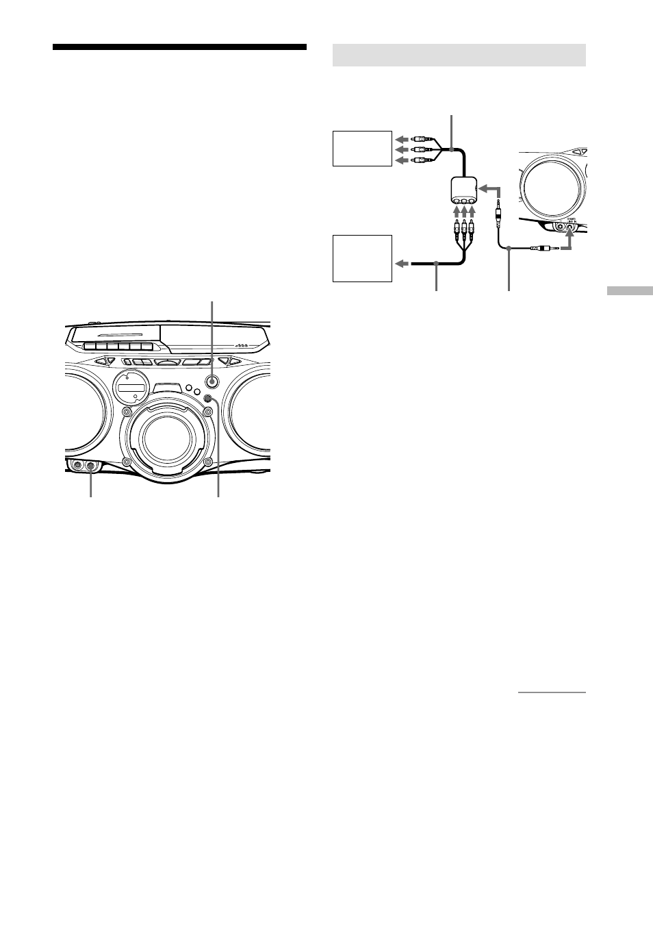 Connecting a game machine or other optional, Components, 21 connecting a game machine | Sony CFD-G70 User Manual | Page 21 / 28