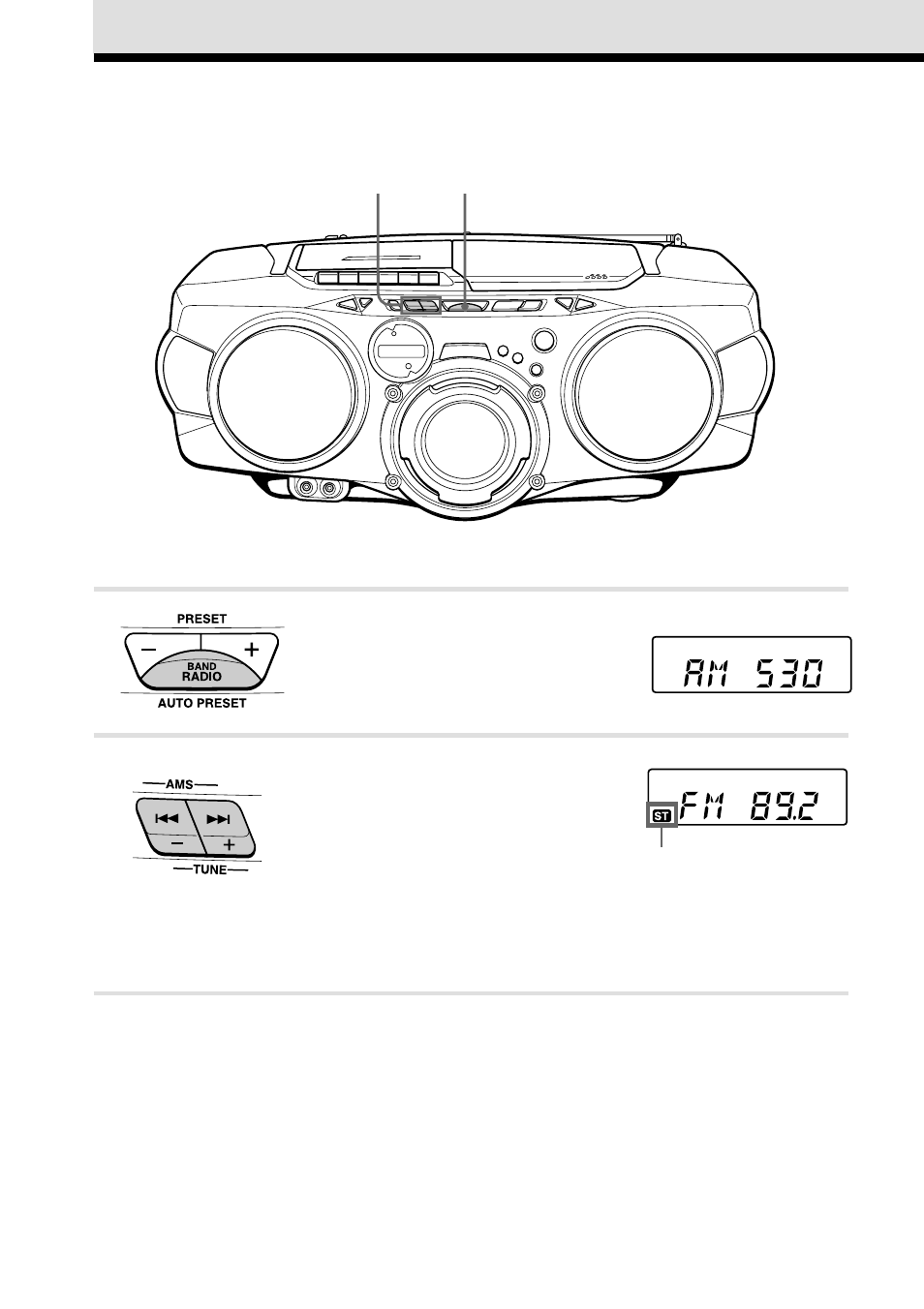 Listening to the radio | Sony CFD-G70 User Manual | Page 6 / 28