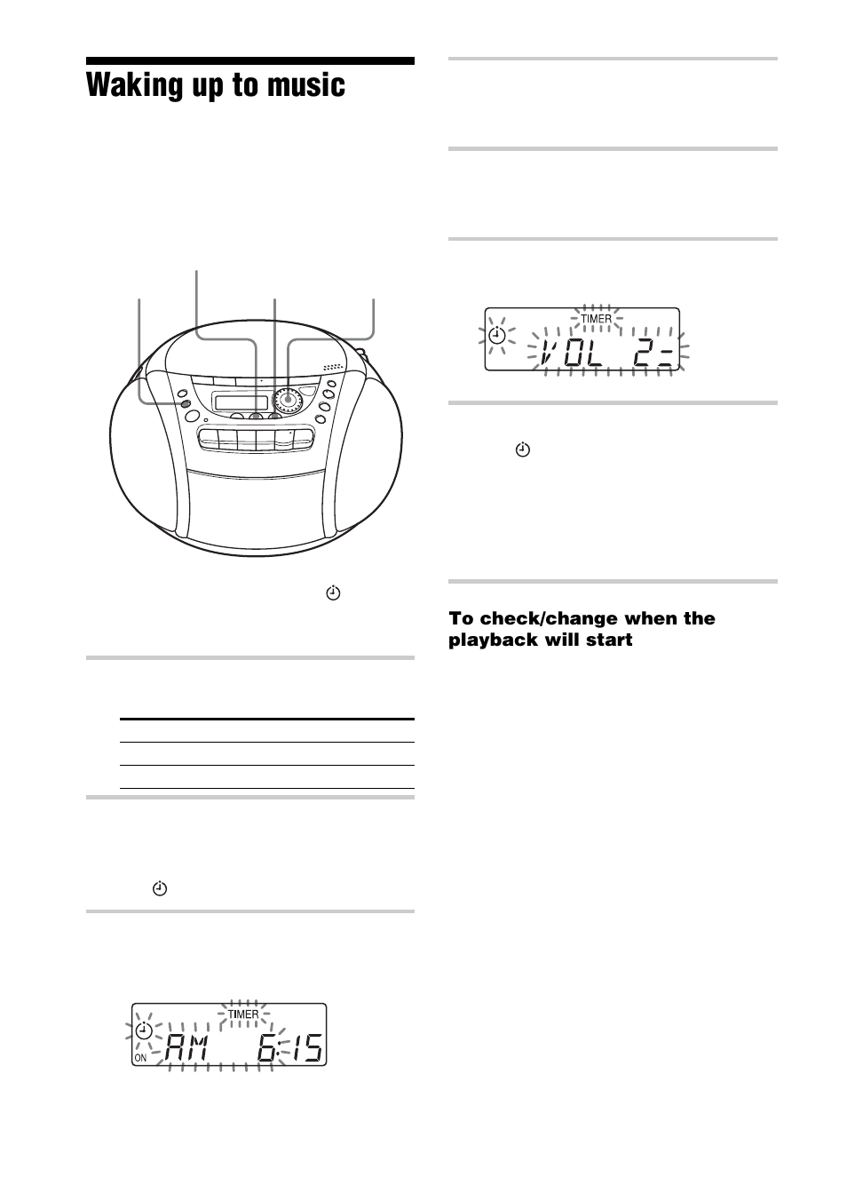 Waking up to music | Sony CFD-E90 User Manual | Page 20 / 32