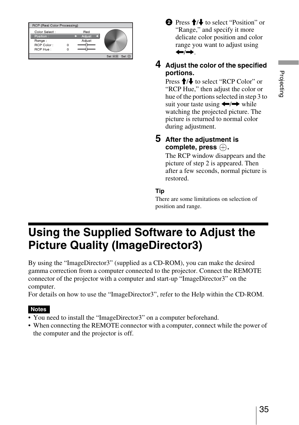 Sony VPL-VW40 User Manual | Page 35 / 80