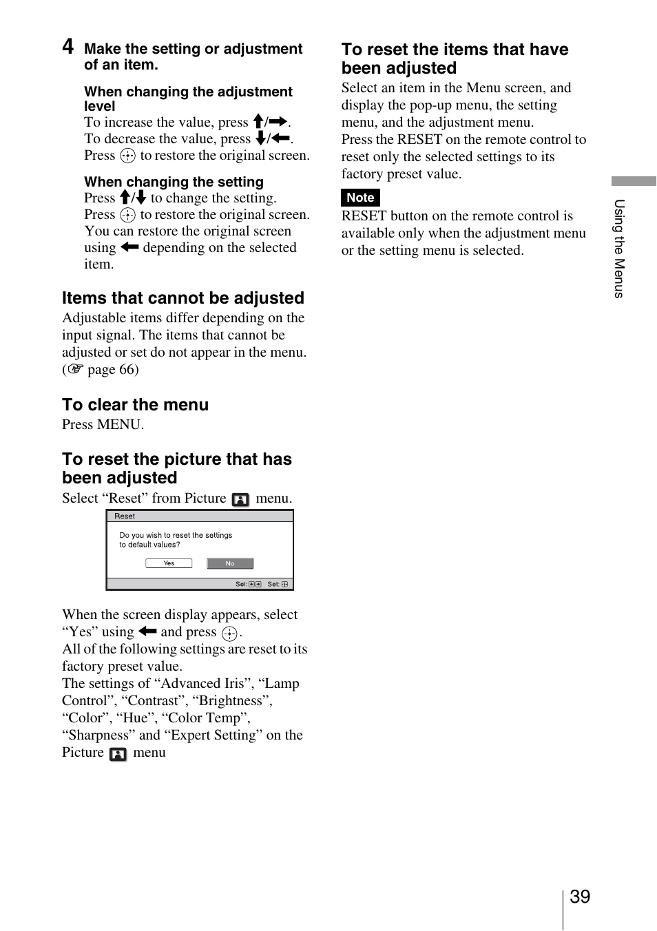 Sony VPL-VW40 User Manual | Page 39 / 80