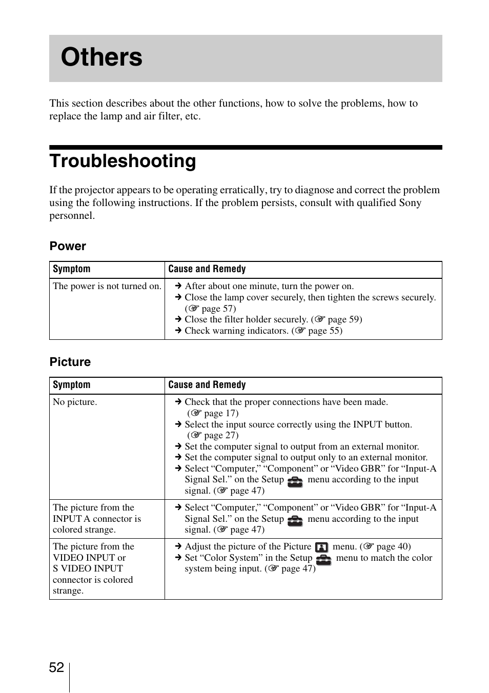 Sony VPL-VW40 User Manual | Page 52 / 80